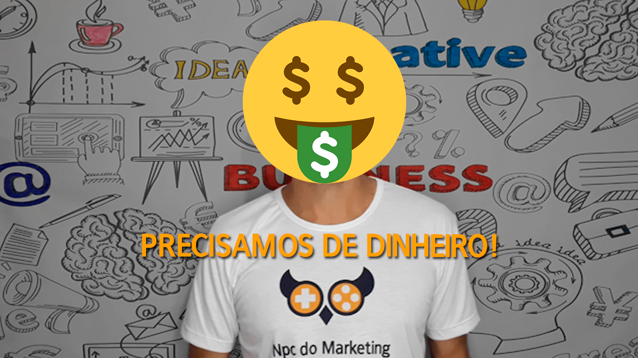 Homem com emoction de dinheiro no rosto