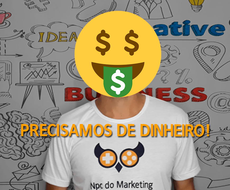 Homem com emoction de dinheiro no rosto